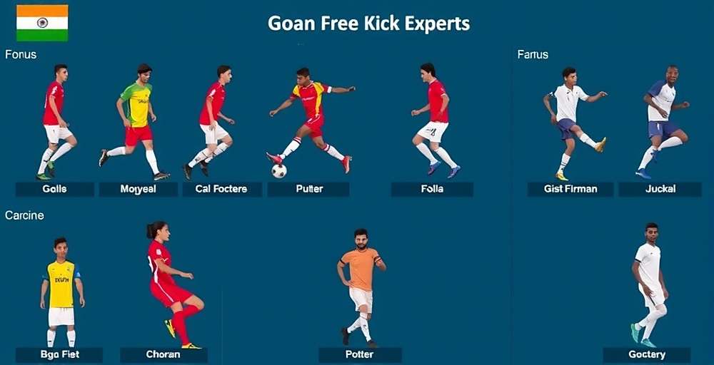 Goan Free Kick Experts Character Selection Goan Free Kick Experts character selection screen showing diverse footballers from different regions of India
